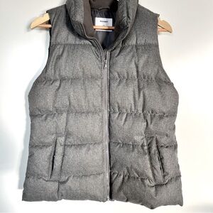 Old Navy Gray Quilted Puffer Vest Zip Up Jacket Women’s Small